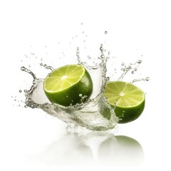Lime wedges and water splash