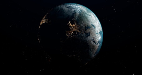Blue planet Earth in outer space