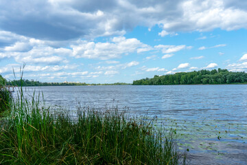Panoramic view of the Dnipro river, Kyiv, Ukraine
