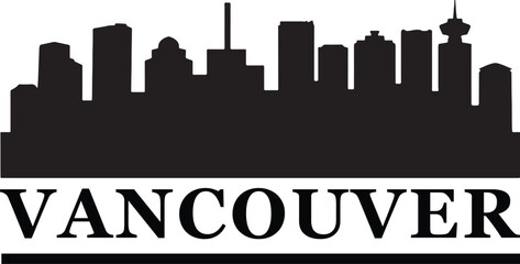 Vancouver Skyline Vector - obrazy, fototapety, plakaty
