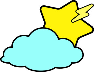 Cute star cartoon emoji vector.Symbol sign shape icon.