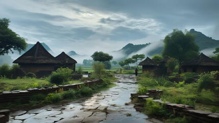 Ancient Chinese Village Aesthetics Farming Culture