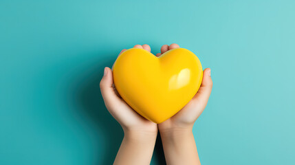 Picture of beautiful girl with small heart. Generative Ai