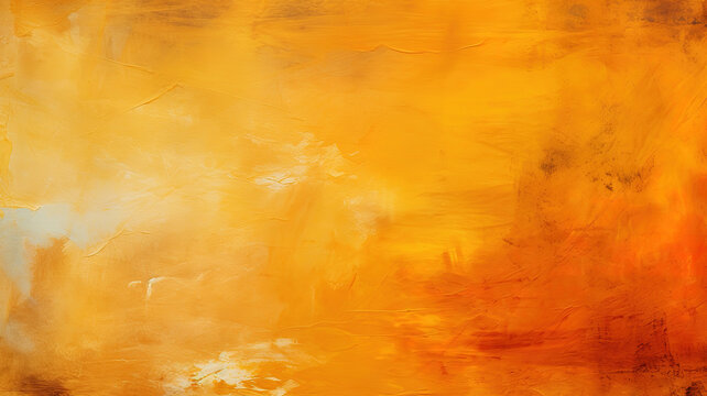 Yellow orange background with texture and distressed vintage grunge and watercolor. Generative Ai