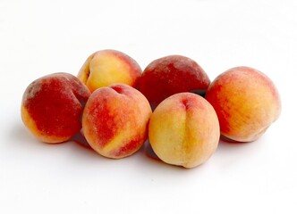 Fototapeta na wymiar red and golden,sweet peaches as delicious fruit