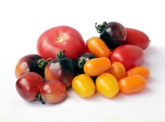 various multicolor tomatoes for salads close up