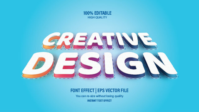 Editable creative design 3d text effect.