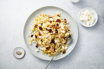 Couscous with cranberry and Feta cheese