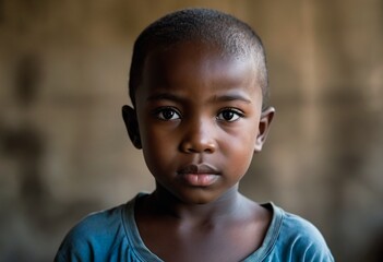 A detailed view of a young boy