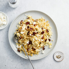 Couscous with cranberry and Feta cheese