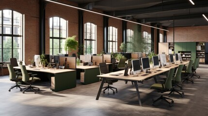 Fototapeta premium interior office co-working space design, Generative AI