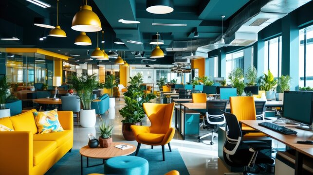 interior office co-working space design, Generative AI