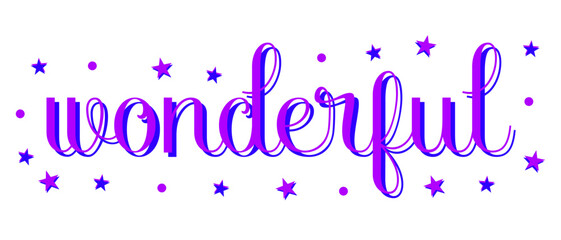 Word Wonderful – Ornate calligraphy of the wonderful text