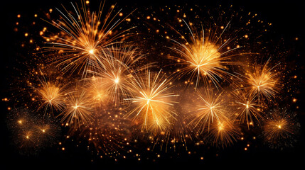Fototapeta na wymiar golden fireworks at night. Generative Ai