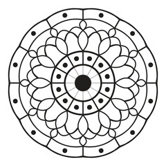 Easy mandala coloring pages for adults and kids - black and white mandala outline - mandala art hand drawing 