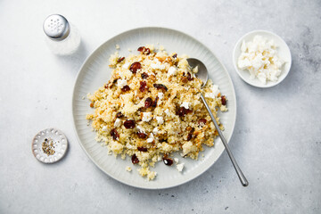 Couscous with cranberry and Feta cheese