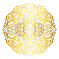 Luxury mandala gold transparent background in islamic arabesque style for invitation
