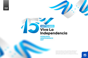 Obraz premium Honduras independence day logotype september 15th with flag background