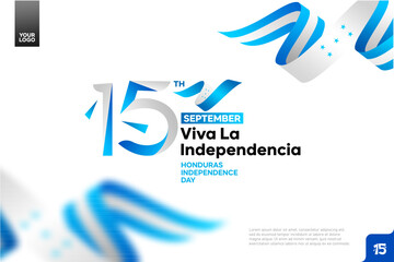 Honduras independence day logotype september 15th with flag background