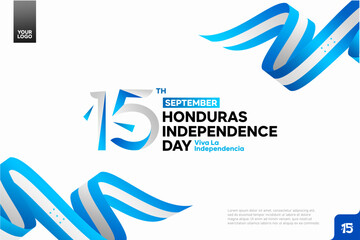 Honduras independence day logotype september 15th with flag background