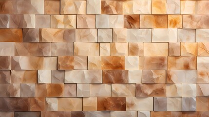 a wall made of squares of beige and brown marble. suitable for interior design projects, architectural presentations, and creating elegant backgrounds.