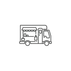 Food truck logo line icon