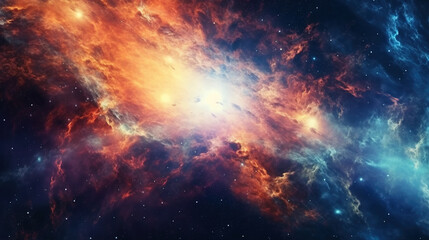 Naklejka premium Dark Night Sky with Stars and Nebulous Clouds