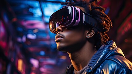 Metaverse digital cyber world technology, people with virtual reality VR goggle playing AR augmented reality game and entertainment, futuristic metaverse gameFi NFT game ideas, Generative AI