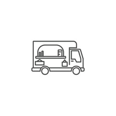 Fototapeta na wymiar Food truck logo line icon