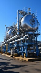 Pipelines and pipe rack of an industrial operation producing petroleum, chemicals, hydrogen, or...