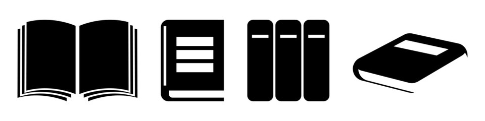 Book, document, notebook - vector icons set.