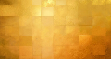 Decorative mosaic wall made of gold foil. Abstract luxury background.