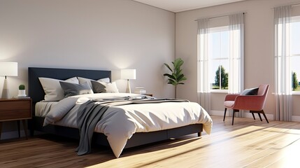 Condo one bed muji cozy style, Generative AI