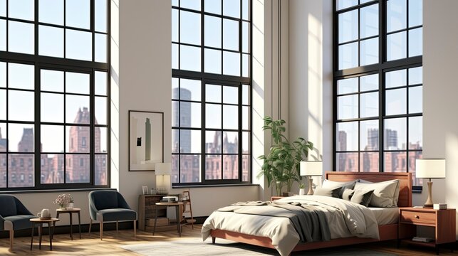 Condo one bed muji cozy style, Generative AI