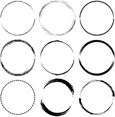 set of frames with grunge circles