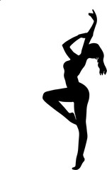 Silhouette of woman standing posing