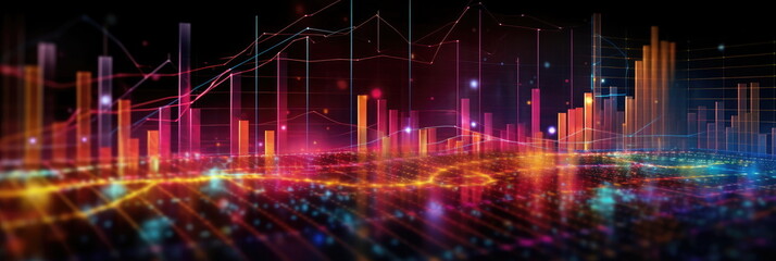 Obraz premium Ups and downs of market, stock financial, exchange rate.