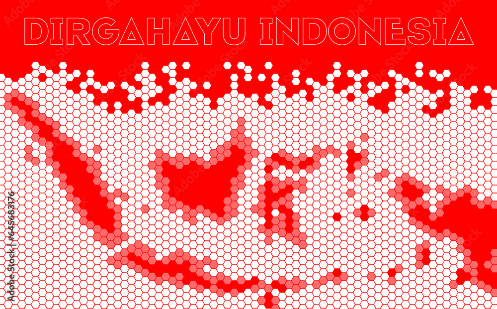 Sticker National independence day Indonesia background 