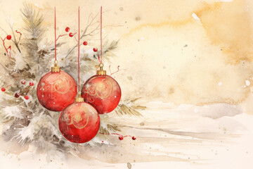 watercolour illustration of a colorful snowy christmas forest snow December cottage core in a painted textured style with pine trees for cards/journal/stationary design hand drawn look