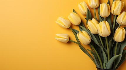 bouquet of yellow tulips
