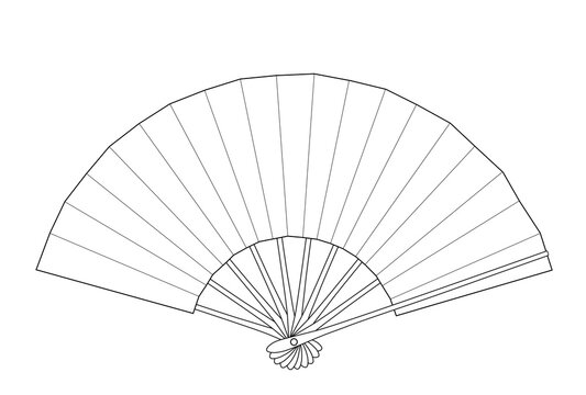 舞扇子の線画