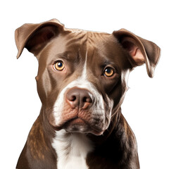 American pitbull terrier on transparent background.
