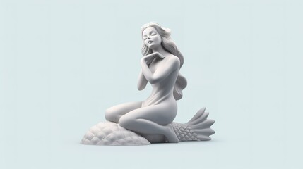 Woman on fish statue