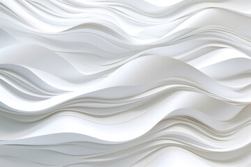 Fototapeta premium A white paper background showcasing elegant swirls and waves, artistically styled to resemble stacked piles.