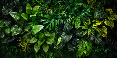 Tropical leaves as nature and environmental background botanical garden