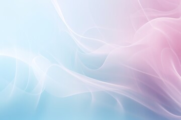 Beautiful light blue and pink background with graceful white smoke trail. - obrazy, fototapety, plakaty