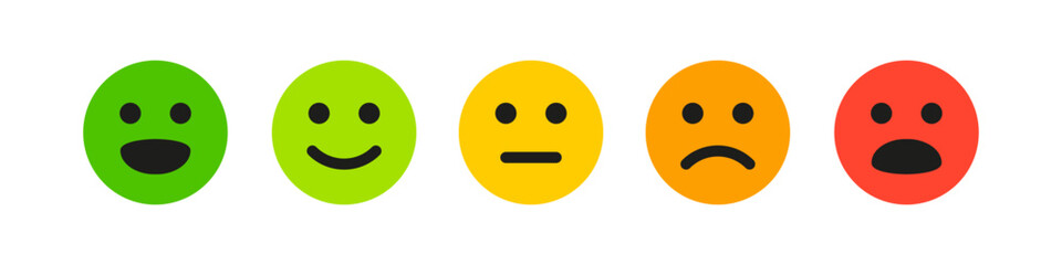 Feedback icon. Face feedback vector set. Quality service survey. We want your feedback