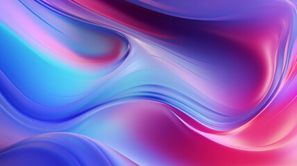 Fototapeta na wymiar Abstract fluid iridescent holographic neon curved wave in motion colorful background. Generative AI.