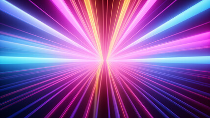 Fototapeta premium Abstract colorful background bright neon rays and glowing lines. Wallpaper concept. Generative AI