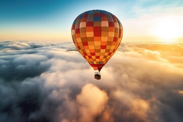 Fototapeta na wymiar Colorful hot air balloons flying on sky, hot air balloons, Generative Ai illustration